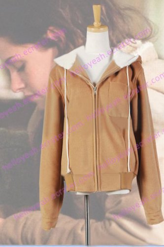 Twilight Bella Swan Split Sherpa Hoodie Wool Jacket Coat Costume