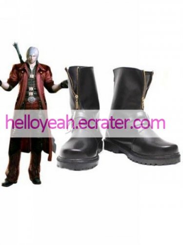 Black 1 12 Heel Dante Devil May Cry Faux Leather Cosplay Shoes