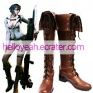 Devil May Cry 4 Lady Coffee Faux Leather 2'' High Heel Lace-Up Cosplay Shoes