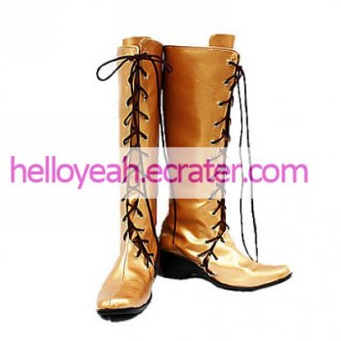 Cosplay Boots Inspired by Vocaloid-Miku Brown Lace-up