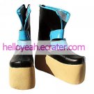 Cosplay Shoes Inspired by Vocaloid Miku Black PU Leather Platform
