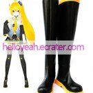 Vocaloid Akita Neru Black Faux Leather 1 15'' High Heel Cosplay Shoes