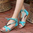 flat heel sandals shoes beaded lacing gladiator