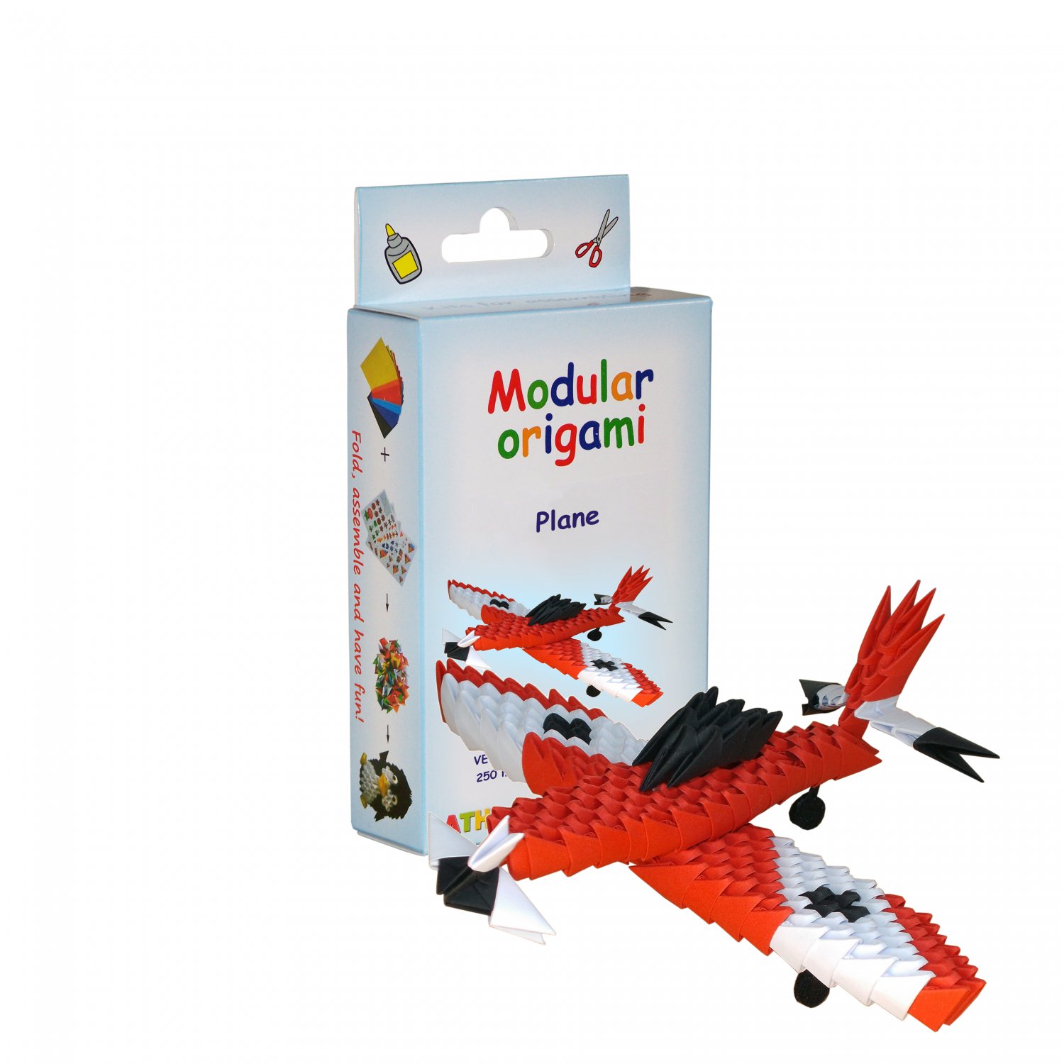 Amazing kit for assembling a modular origami Red Plane
