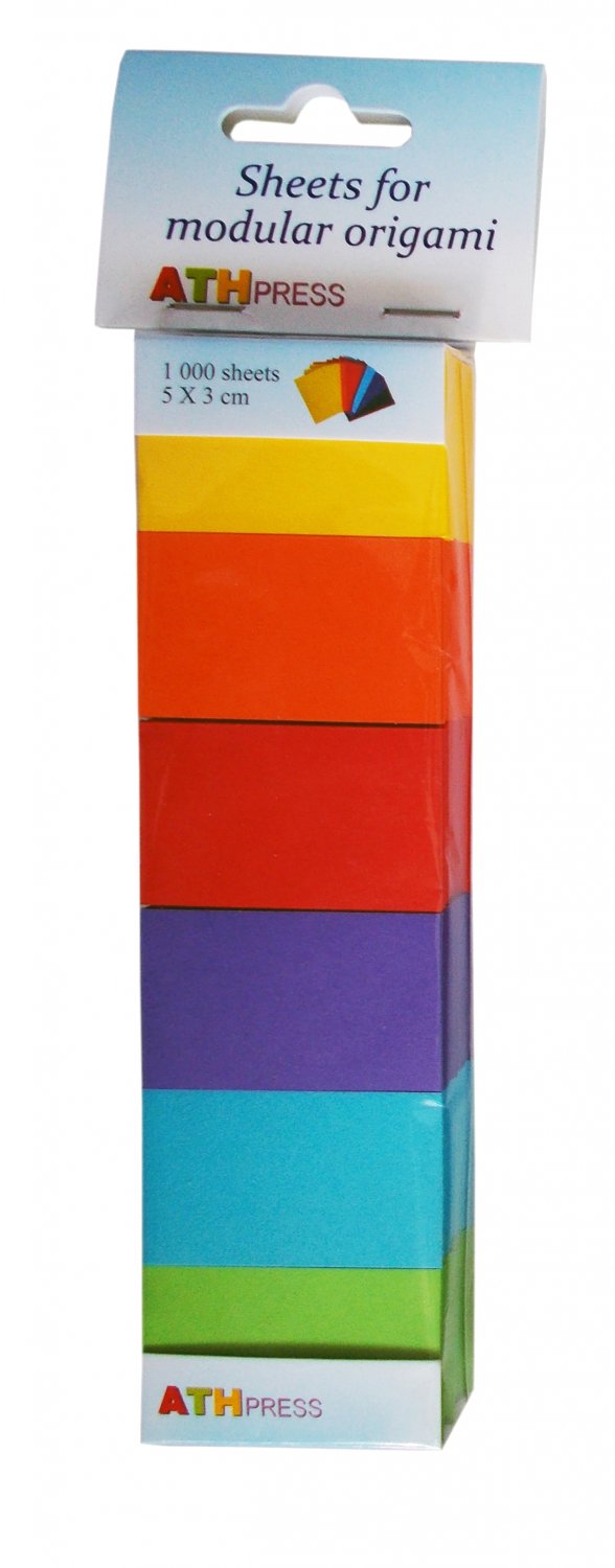 Modular origami sheets -  1000 sheets mix intensive colors