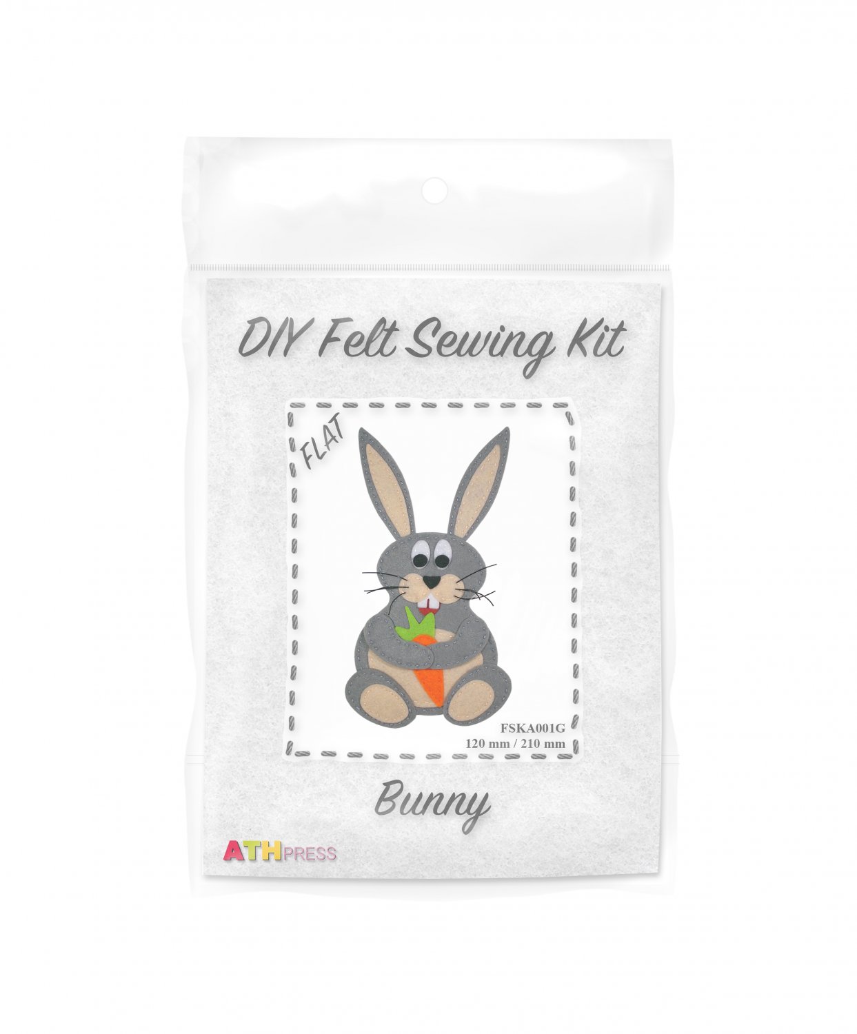 DIY Felt Sewing Kit - Grey Bunny