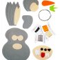 DIY Felt Sewing Kit - Grey Bunny