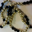 Black and Gold Acrylic Beaded Necklace handmade