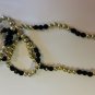 Black and Gold Acrylic Beaded Necklace handmade