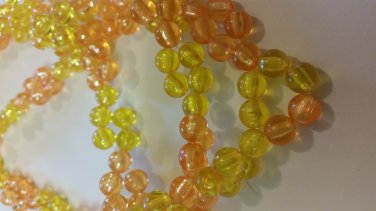 Orange and Lemon Acrylic beaded Necklace handmade