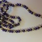 Purple and Gold Beaded Necklace handmade