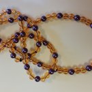 Orange and Purple beaded necklace handmade