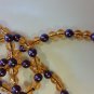 Orange and Purple beaded necklace handmade