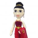 crocheted doll wear thai traditional costume (red color)