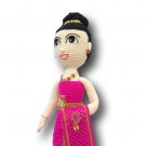 crocheted doll wear thai traditional costume (pink color)