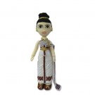 crocheted doll wear thai traditional costume (white color)