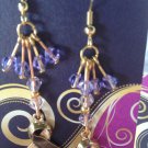 Gold Ribbons - Pink & Purple Swarovski Crystals