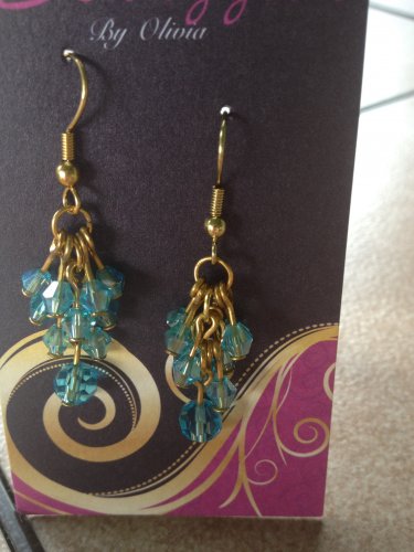 Blue Swarovski Crystal Clusters
