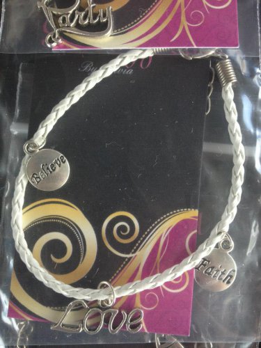 White Leather "Love" Bracelet