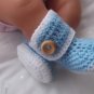 super cute hand crochet button up baby boots 0-3m