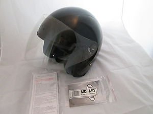 Fuel Open Face Vented Motorcycle Helmet w/ Sheild - DOT Approved - Black Medium
