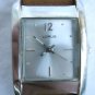 Genuine Rare Vintage Lorus Square Analog Dial Silver Leather Watch