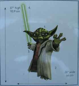 Star Wars  the Clone Wars Yoda Glow in the Dark Boys Bedroom Giant Wall Decal