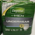 Depend Underwear for Men Maximum Absorbency 2 Packs Large Extra Large 32 Count