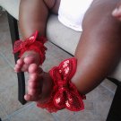 Sparkly Red Butterfly Barefoot Sandals