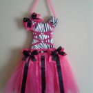 Hot Pink and Black Animal Print Bow Holder