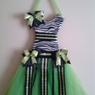 Green zebra Print bow holder