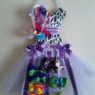 Purple and White animal print bow holder
