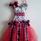 Red, Black and White animal print bow holder