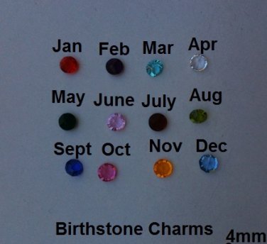 4mm Birthstone Crystals (You pick month)
