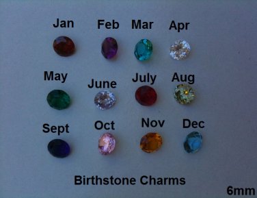 6mm  Birthstone Crystals (You pick month)