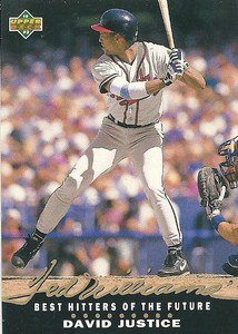 David Justice Upper Deck 1992 #T17 Ted Williams Best Hitters of the Future Atlan