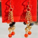 Gold Fire Opal Earrings