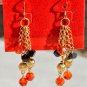 Gold Fire Opal Earrings
