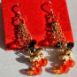 Gold Fire Opal Earrings