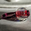 Magenta Wire Wrapped Dichroic Glass Ring