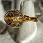 Gold Wire Wrapped Dichroic Glass Ring