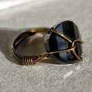 Gold Wire Wrapped Black Cosmic Swarovski Ring