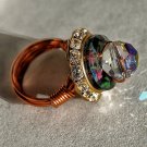 Swarovski Double Button Rondelle Ring