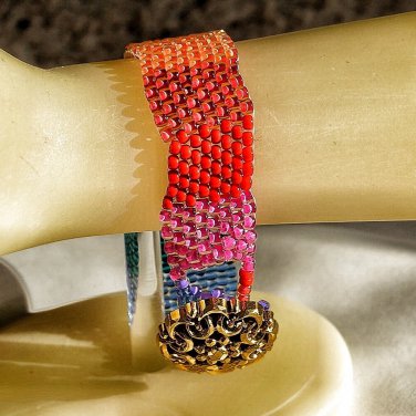 Rainbow Peyote Stitch Bracelet
