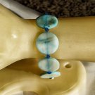 Turquoise Shell Bracelet With Sapphire Swarovski Crystals