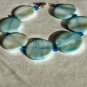 Turquoise Shell Bracelet With Sapphire Swarovski Crystals