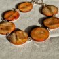 Brown Shell Bracelet With Light Colorado Topaz Swarovski Crystals