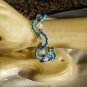 Double Strand Turquoise Meandering Seed Bead and Rose Water Opal Swarovski Bracelet