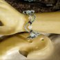 Light Blue Meandering Seed Bead and White Opal Swarovski Crystal Bracelet