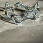 Light Blue Meandering Seed Bead and White Opal Swarovski Crystal Bracelet